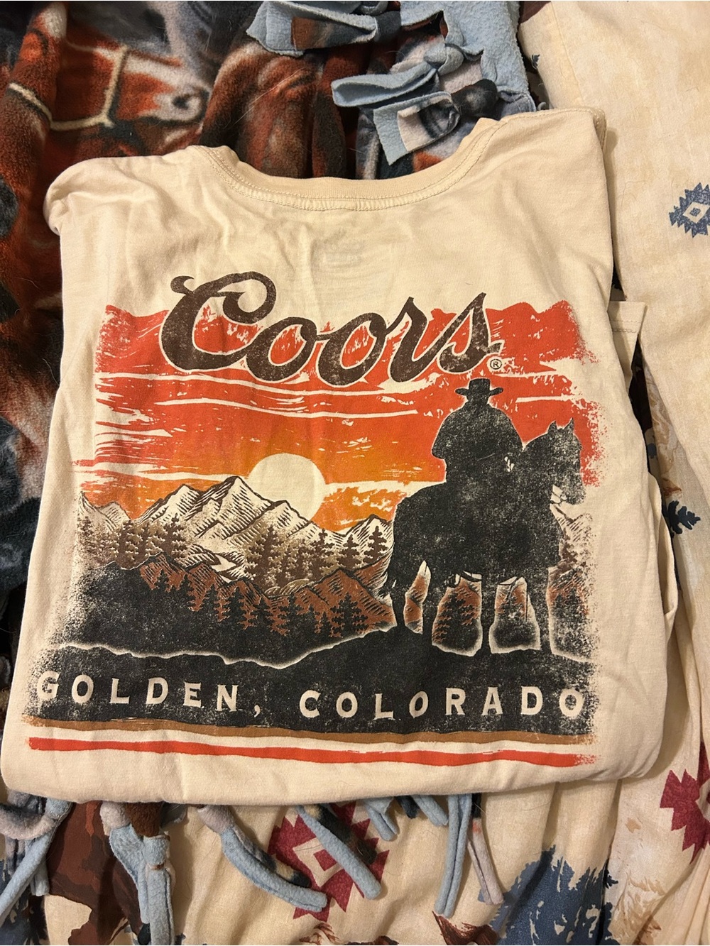 Coors Golden Colorado Graphic Tee - Beige with Sunset Print